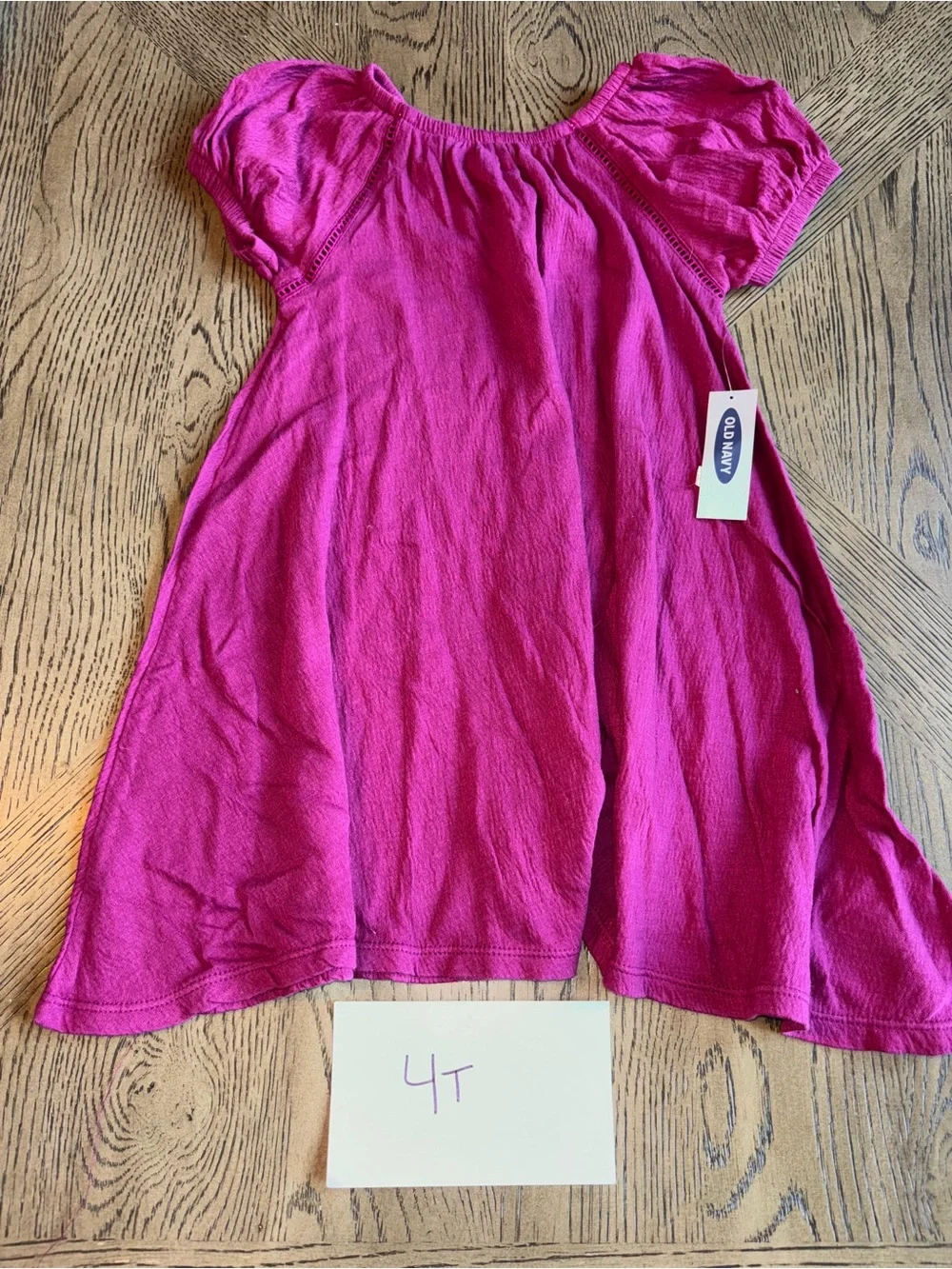 Old Navy Girls' Hot Pink Short-Sleeve Swing Dress